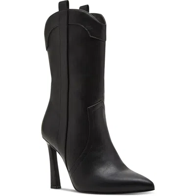 Madden Girl River Womens Solid Faux Leather Mid-calf Boots In Black