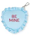 Madden Girl Rosalie Satin Conversation Heart Pouch In Blue