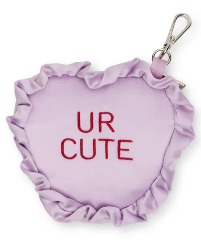 Madden Girl Rosalie Satin Conversation Heart Pouch In Purple