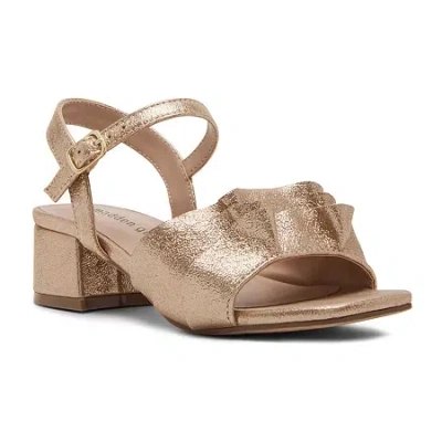 Madden Girl Roslyn Little & Big Kid Girls Square Open Toe Block Heel Pumps In Brown