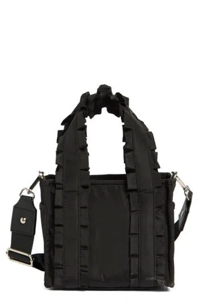 Madden Girl Ruffle Nylon Mini Tote In Black