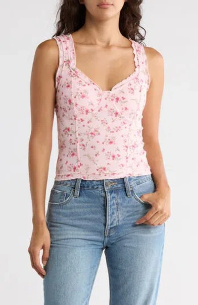 Madden Girl Ruffle Trim Rib Tank Top In Multi