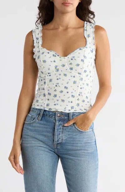 Madden Girl Ruffle Trim Rib Tank Top In Multi