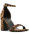 Madden Girl Sasha Two-piece Block-heel Dress Sandals In Animal Print