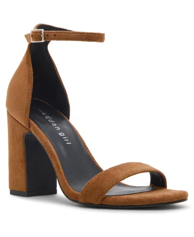 Madden Girl Sasha Two-piece Block-heel Dress Sandals In Brown