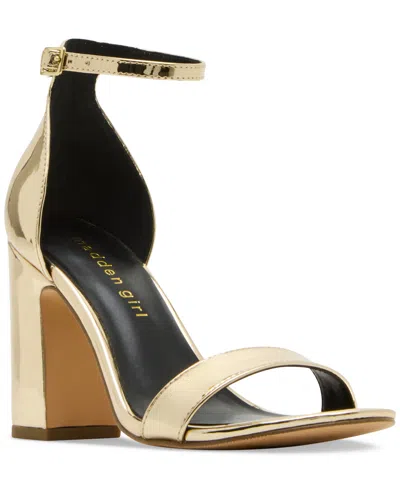 Madden Girl Sasha Two-piece Block-heel Dress Sandals In Gold
