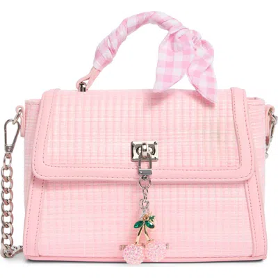 Madden Girl Scarf & Fruit Charm Straw Handbag In White