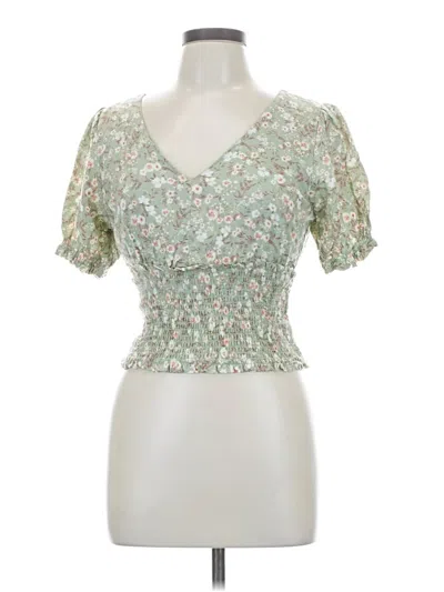 Pre-owned Madden Girl Short Sleeve Blouse In Green