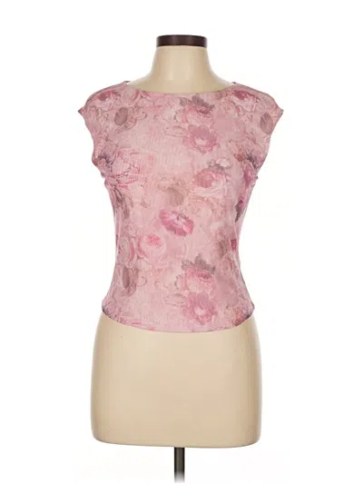 Pre-owned Madden Girl Short Sleeve Top Pink Sweetheart Neckline Tops