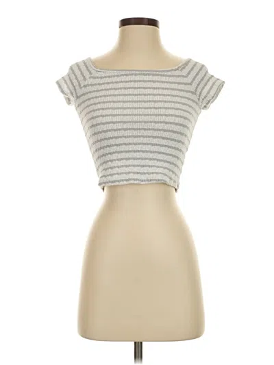 Pre-owned Madden Girl Short Sleeve Top Silver Boatneck Tops