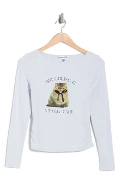 Madden Girl Side Ruched Long Sleeve T-shirt In Multi