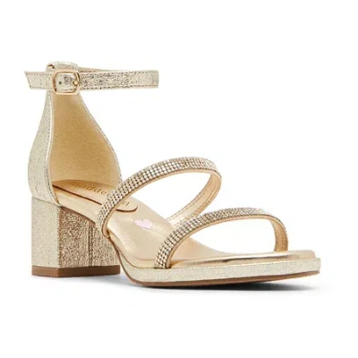 Madden Girl Sidra Little & Big Kid Girls Round Open Toe Block Heel Pumps In Neutral