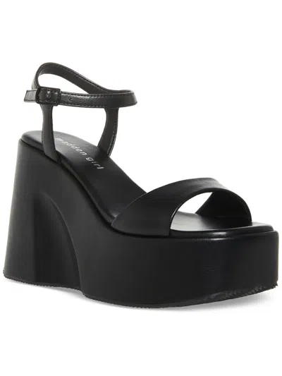 Madden Girl Silhouette Womens Open Toe Ankle Strap Platform Heels In Black