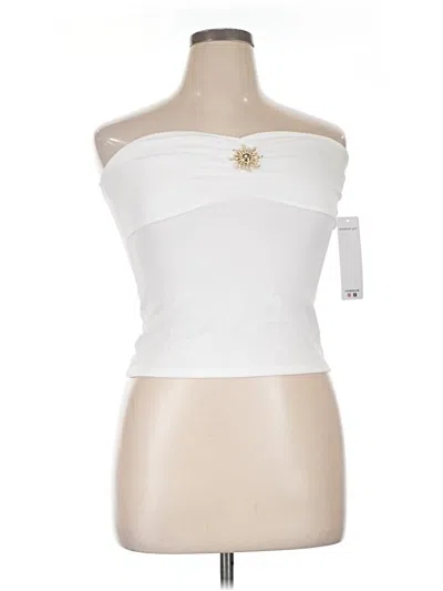 Madden Girl Sleeveless Top White Strapless Neckline Tops
