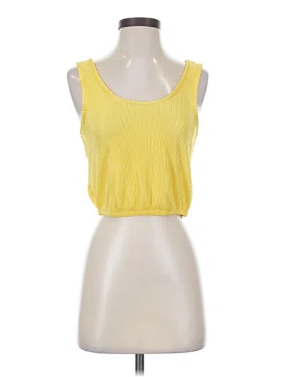 Pre-owned Madden Girl Sleeveless Top Yellow Scoop Neck Tops