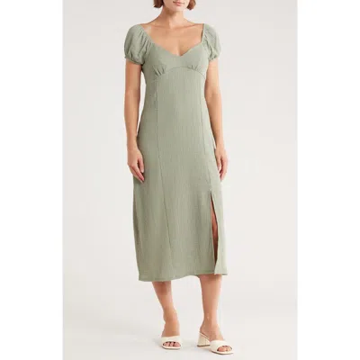 Madden Girl Slit Midi Dress In Green