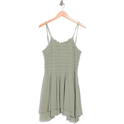 Madden Girl Smocked Fit & Flare Minidress In Green