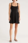 Madden Girl Smocked Skater Dress In Black
