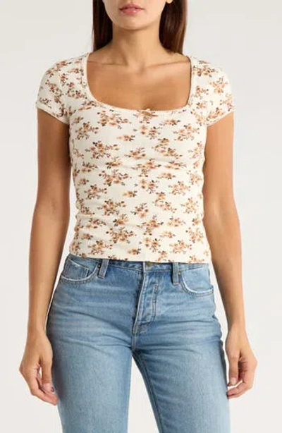 Madden Girl Square Neck Cap Sleeve Top In White