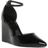 Madden Girl Standout Womens Patent Pointed Toe Wedge Heels In Black