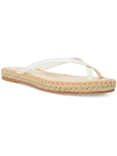 Madden Girl Tahiti Womens Slip On Warm Thong Sandals In White