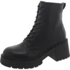 MADDEN GIRL TALENT WOMENS FAUX LEATHER LUGGED SOLE COMBAT & LACE-UP BOOTS
