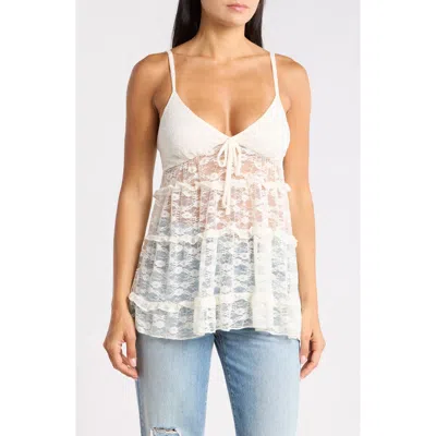 Madden Girl Tiered Lace Camisole In White