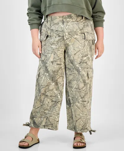 Madden Girl Trendy Plus Size Camouflage Utility Joggers In Green