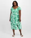 Madden Girl Trendy Plus Size Puff-sleeve Midi Dress