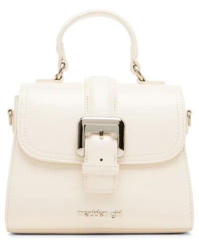 Madden Girl Trissa Turn Lock Satchel Bag In White