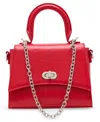 Madden Girl Trissac Crinkle Turn Lock Satchel Bag In Red