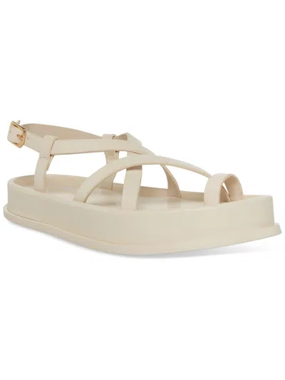 Madden Girl Tropezz Womens Faux Leather Strappy Platform Sandals In Beige