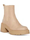 Madden Girl Trust Womens Faux Suede Lug Sole Chelsea Boots In Beige