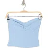 Madden Girl Twist Bust Pucker Rib Tube Top In Blue