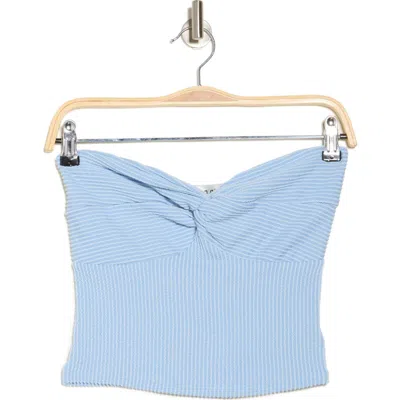 Madden Girl Twist Bust Pucker Rib Tube Top In Blue