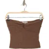 Madden Girl Twist Bust Pucker Rib Tube Top In Brown