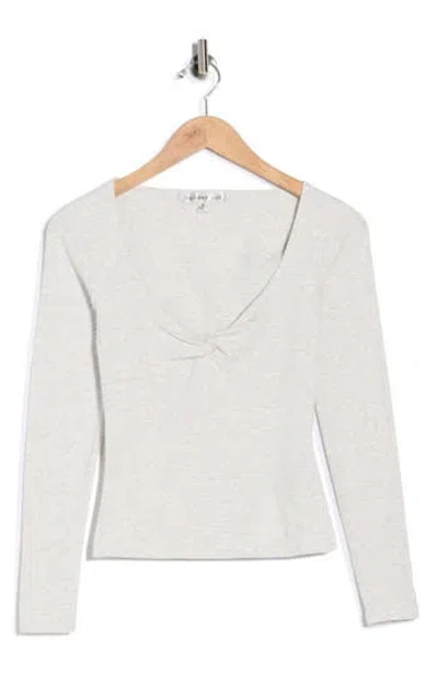Madden Girl Twist Front Long Sleeve Top In Gray