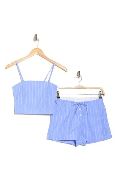 Madden Girl Two-piece Sleeveless Tank Top & Shorts Set In Blue