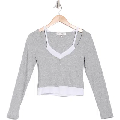 Madden Girl Twofer Long Sleeve T-shirt In Multi