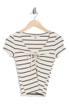 Madden Girl V-neck Front Keyhole Top In Multi