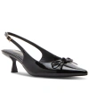Madden Girl Vogue Womens Slingback Pointed Toe Kitten Heels In Black Patent