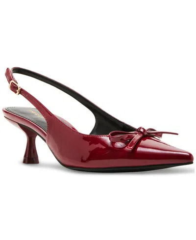 Madden Girl Vogue Bow Slingback Kitten-heel Pumps In Dark Cherry Patent