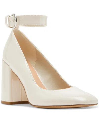 Madden Girl Whishing Ankle-strap Two-piece Pumps In Ecru Patent