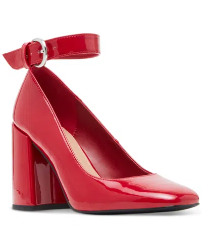 Madden Girl Whishing Ankle-strap Two-piece Pumps In Red Patent