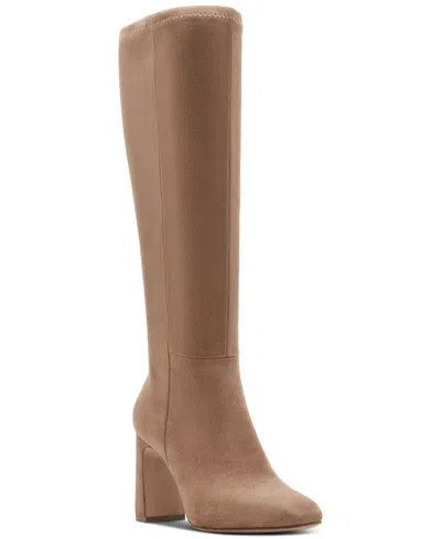 Madden Girl Wisee Block-heel Knee-high Dress Boots In Light Taupe