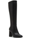 Madden Girl Wisee Block Heel Knee High Dress Boots Regular Wide Calf In Black
