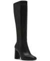 Madden Girl Wisee Block Heel Knee High Dress Boots Regular Wide Calf In Black