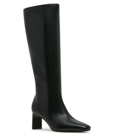 Madden Girl Women's Admyre Stovepipe Blade Heel Tall Dress Boots In Black