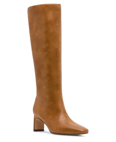 Madden Girl Women's Admyre Stovepipe Blade Heel Tall Dress Boots In Brown