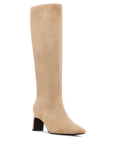 Madden Girl Women's Admyre Stovepipe Blade Heel Tall Dress Boots In Neutral